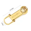 Professional Manufacturer Custom Embossed Lion Logo Metal Zipper Pull, Bag Accessories Gold Metal Zipper Puller^