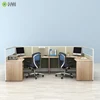 Factory manufacturer modern modular panel used l shaped office cubicle workstation for 2 people
