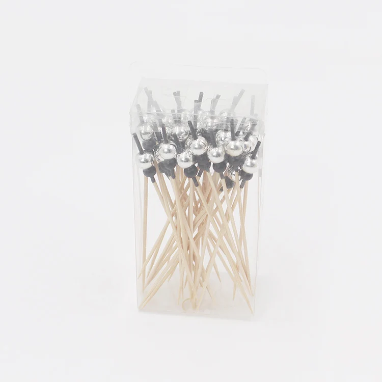 2020 handmade mini gold ball disposable bamboo cocktail picks