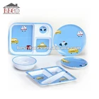 Unique design melamine children picnic blue and white tray dish dinnerware sets