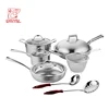 Commercial 3-ply steel material stainless steel cookware sets nonstick 11pcs kitchenware and cookware