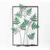 Wholesale wrought garden vintage home metal art green leaves wall mounted accent iron room beauty hangings decor