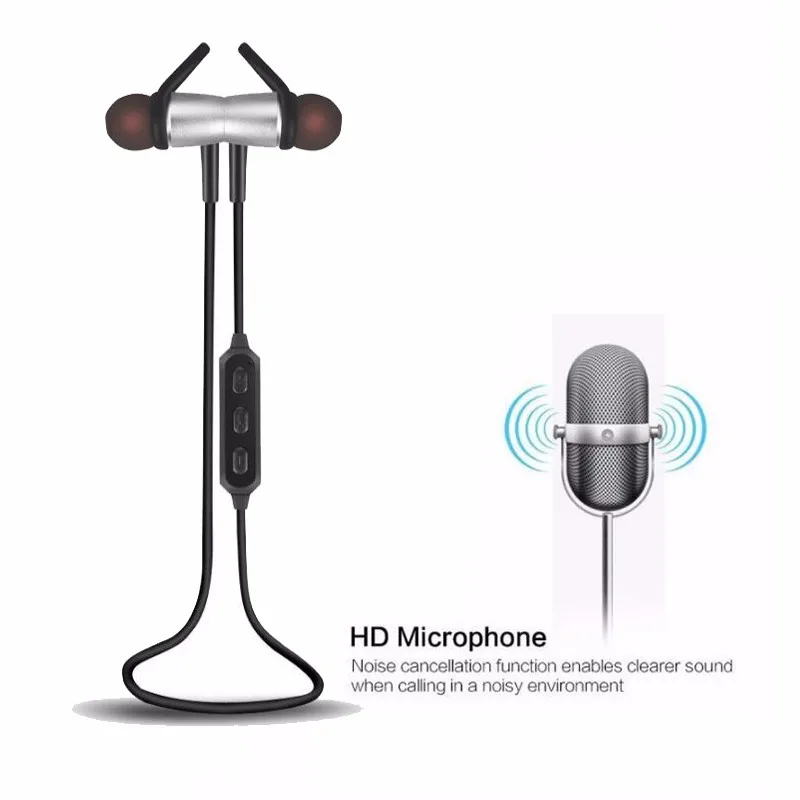 Y522 Wireless Blue tooth Earphones Metal Magnetic Sport Running Headphones Stereo Bass Headset Handsfree With Mic - ANKUX.COM