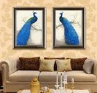 New fashionable blue peacock home decor diy crystal 5d diamond painting kits cross-stitch home decor with good quality