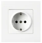 New design Euro type wall socket 1 gang earthed SCHUKO socket outlet PC panel white color