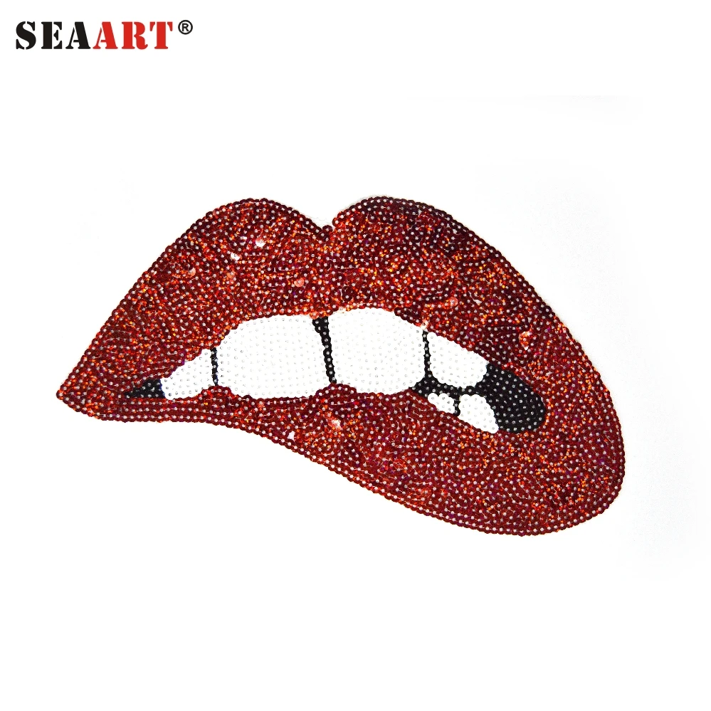 Sexy Red Lip Breast Sequin Patch For T-Shirt 
Sexy Red Lip Breast Sequin Patch For T-Shirt