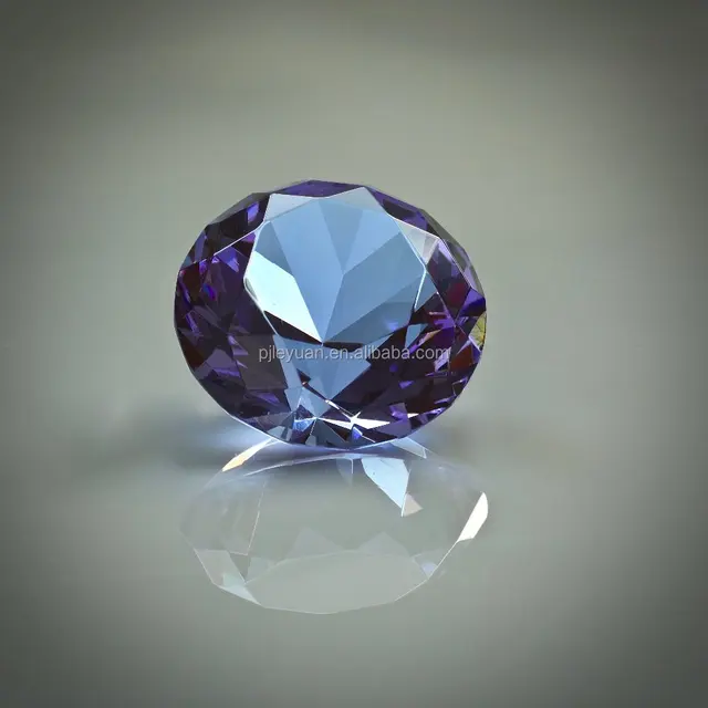 wholesale 20-150mm engraved blue crystal glass diamond shaped