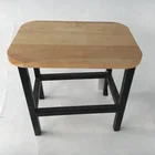 durable pinewood stool with spraying plastics iron legs for kids