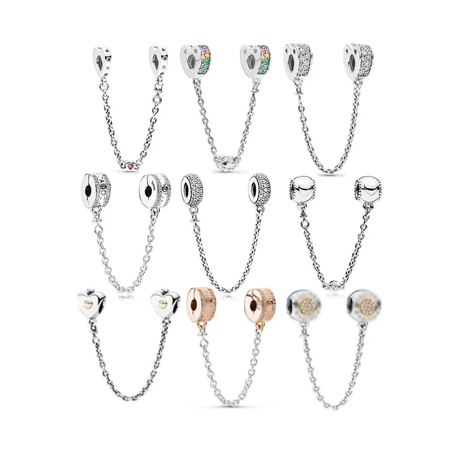 100% 925 Sterling Silver & Gold Inspiration Safety Chain Clear CZ Charm Fit Original Bracelet Fashion Jewelry, Silver color
100% 925 Sterling Silver & Gold Inspiration Safety Chain Clear CZ Charm Fit Original Bracelet Fashion Jewelry, Silver color