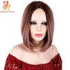 Top New beauty straight synthetic fashion source hair wig, gradient color wig