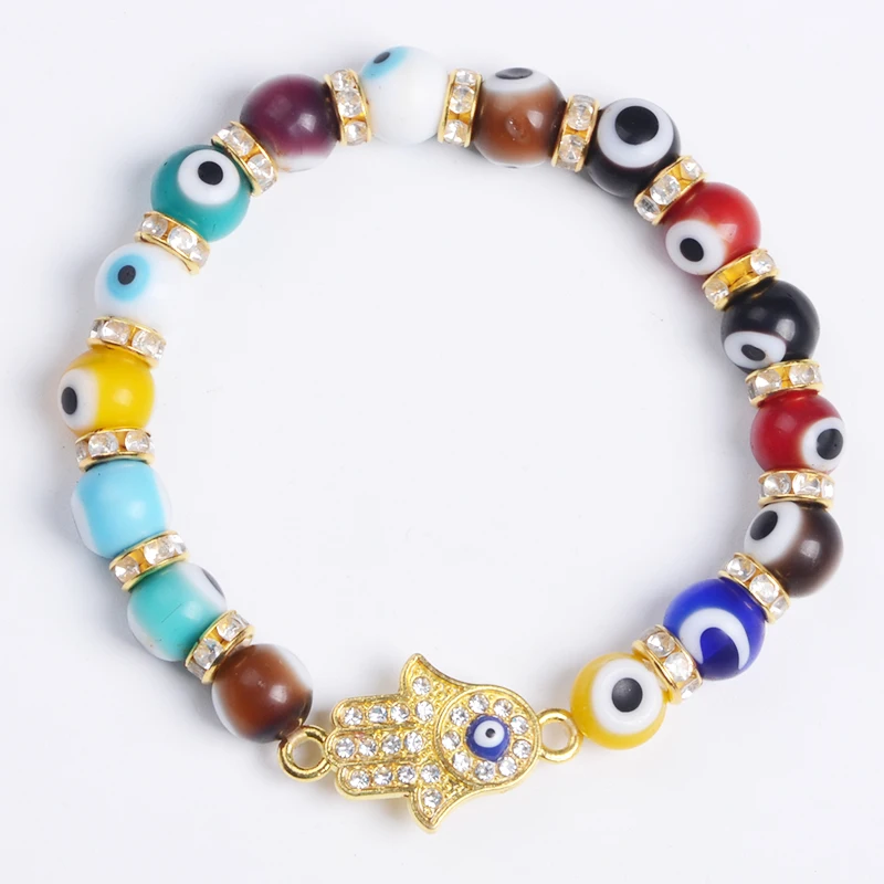 Hight Quality Turkish Jewelry Multi Colors Evil Eye Beads Bracelet Jewelry with Hamsa for Women
Hight Quality Turkish Jewelry Multi Colors Evil Eye Beads Bracelet Jewelry with Hamsa for Women