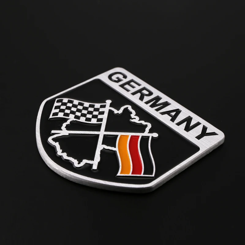 Etie Logam Stiker Bendera Jerman Perisai Desain Lambang Lencana Kustom Aluminium Paduan Stiker Mobil Lencana Decal