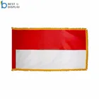 Promotional Custom Gold Fringe Country Indonesia Hanging flag