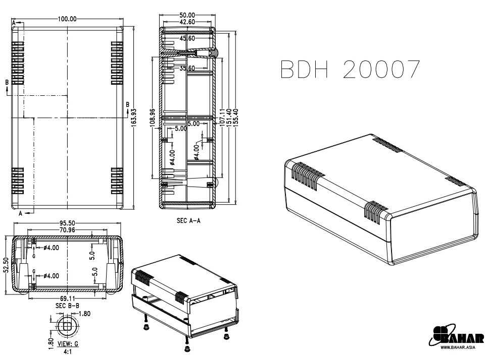 Desktop HDD enclosure ABS plastic material electronics