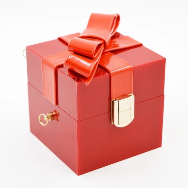 wholesale fashion gift box design clutch purse ladies pu handbag