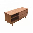 Simple modern wooden TV stand cabinet design in living room