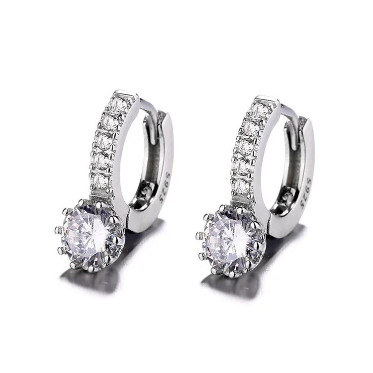 Solid 925 Sterling Silver White Paved Crystal Hoop Earrings For Women Jewelry
Solid 925 Sterling Silver White Paved Crystal Hoop Earrings For Women Jewelry