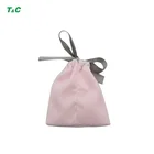 Pink Color Velvet Fabric Drawstring Jewelry Pouch For Necklace Earrings Gift Packing Bags Customized Wholesale
