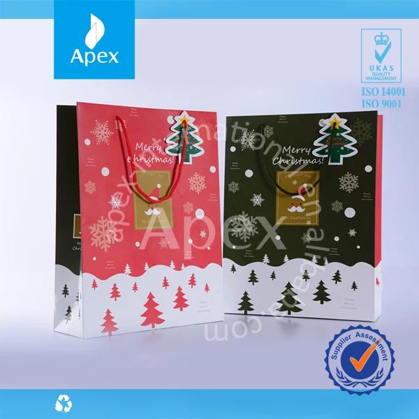 santa claus paper bag christmas gift bags