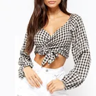 2019 New Design Fashion Women's Ladies Summer Wrap Crop Top