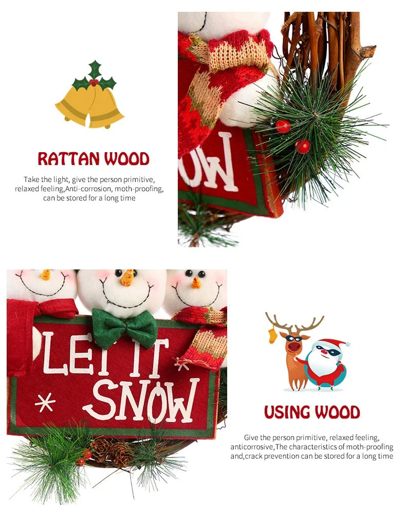cyshmily 2019 oem christmas wreaths cheap gift natural wooden