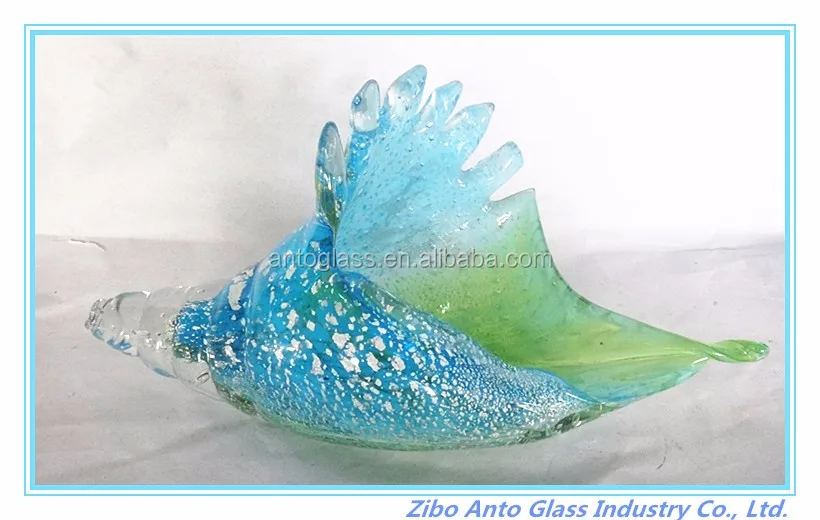 elegant glass conch shell sea glass decoration