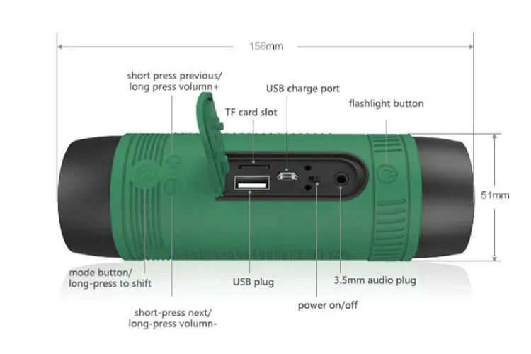Tube Wireless Bluetooth Speaker with fm radio ZEALOT S1 - ANKUX.COM