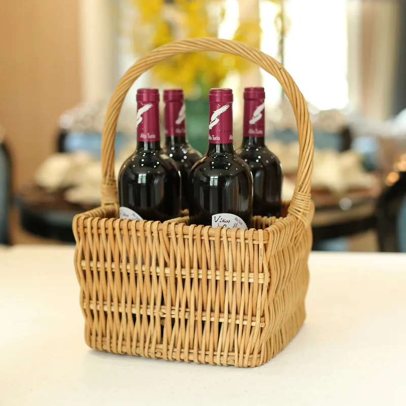 Лучшее качество плетеную корзину вина корзины бутылку вина красное вино, корзина с ручкой