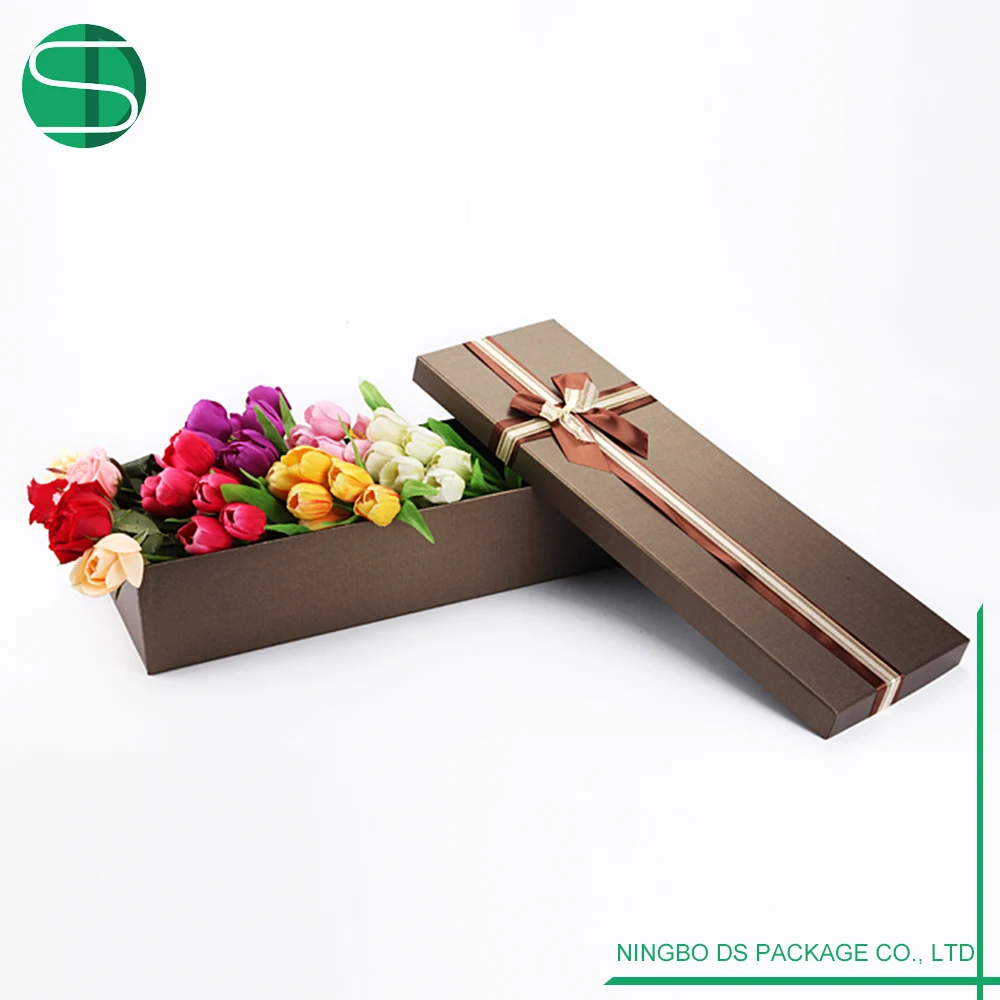 high quality square cardboard flower box gift packing with
