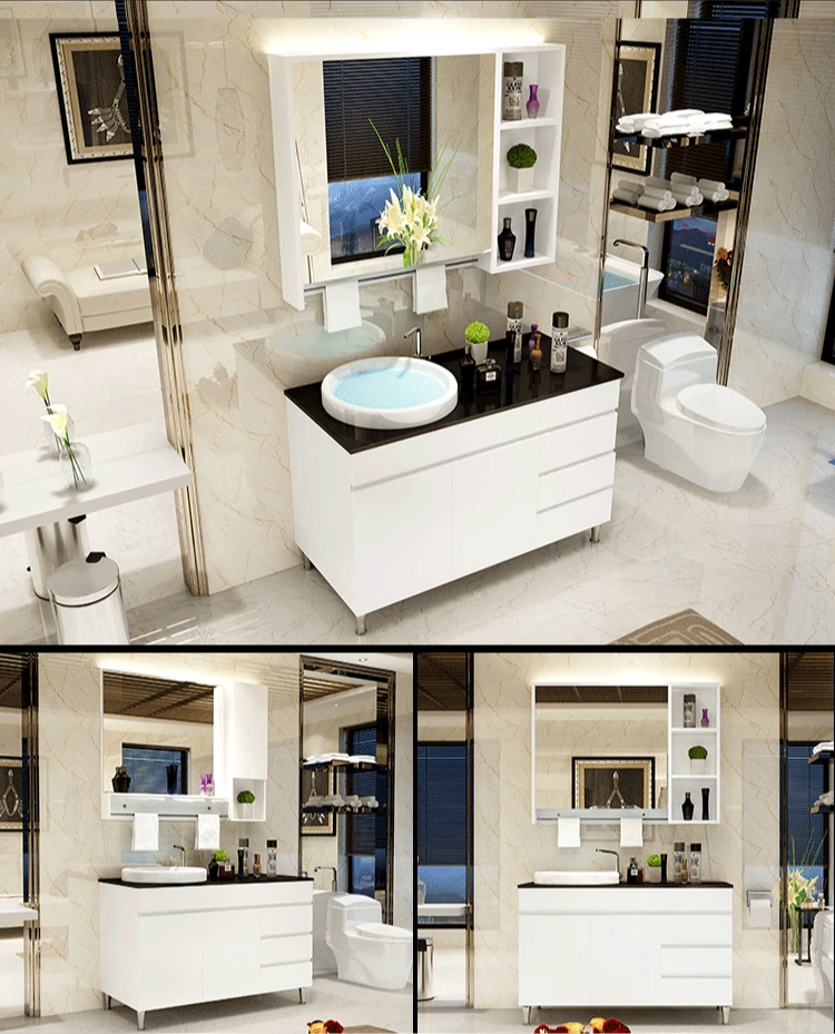 Home furniture good quality white PVC bathroom furniture