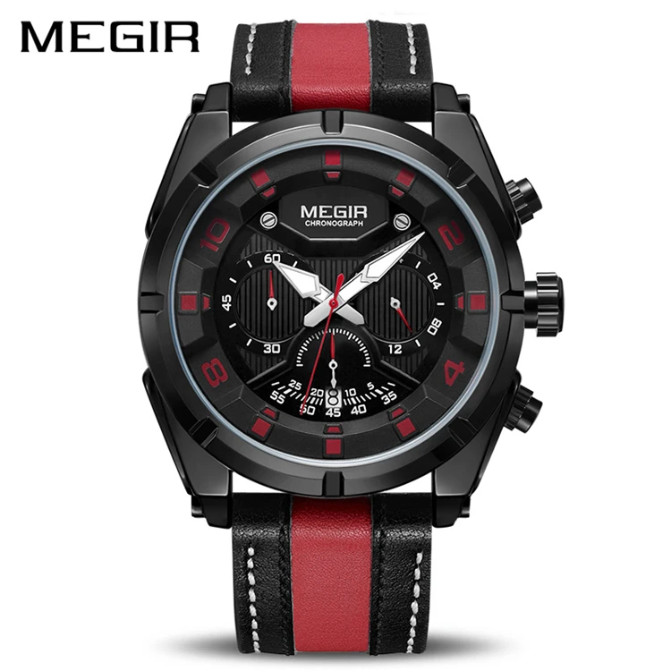 Megir 2076 Chronograph Men Quartz Leather Strap Creative Sport Watches Boys Military Army Wrist Watch
Megir 2076 Chronograph Men Quartz Leather Strap Creative Sport Watches Boys Military Army Wrist Watch