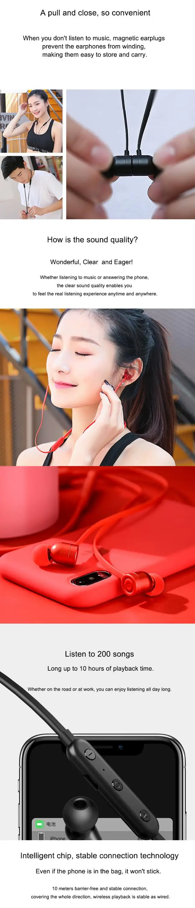 OEM custom in ear neckband bluetooth headphone bluetooth headset made in china - ANKUX.COM