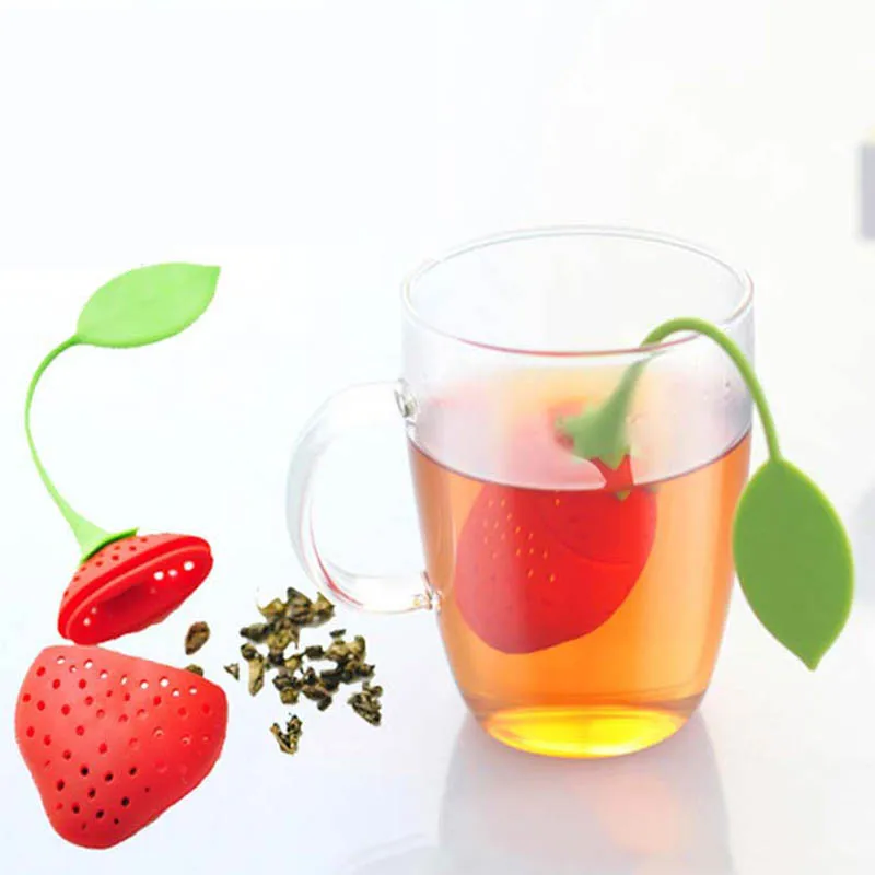 Kitchen Supplies Tea Strainer Non-toxic Strawberry Shape Silicone Tea Infuser Tea Bag Teapot Accessory 
Kitchen Supplies Tea Strainer Non-toxic Strawberry Shape Silicone Tea Infuser Tea Bag Teapot Accessory