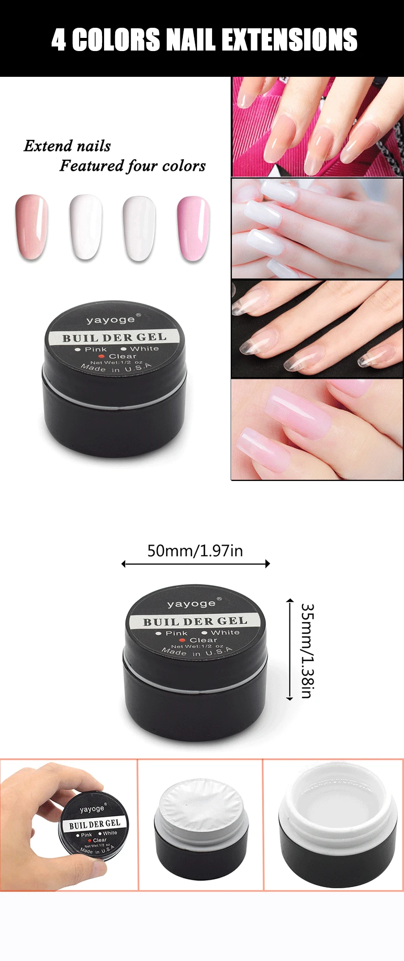 Yayoge High Quality nail color builder gel