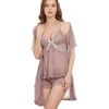 Nightwear For Women Shorts Set With Robe Very Sexy And Hot Transparent Nighty Lace Trim Lounge Pajama Sets Nighty For Honeymoon