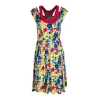 Women Knee Length Fit And Flare Flower Print Simple Halter-neck Sexy Dress