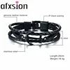 AFXSION Online Wholesale Navy marine Genuine leather stainless steel anchor bangle stock for men to sale