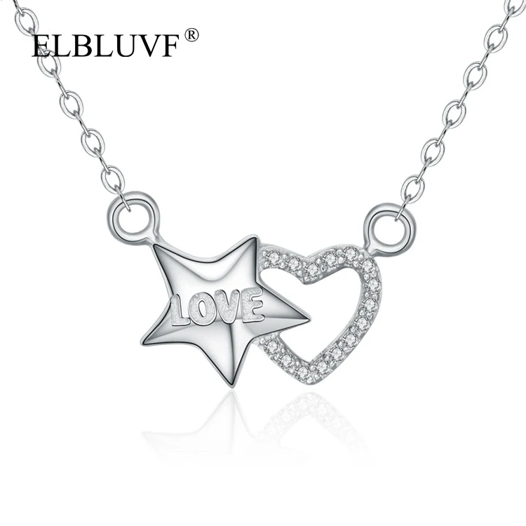 ELBLUVF 925 Sterling Silver star pendant necklace heart locket necklace zircon Jewelry For Girls / Women / Ladies
ELBLUVF 925 Sterling Silver star pendant necklace heart locket necklace zircon Jewelry For Girls / Women / Ladies