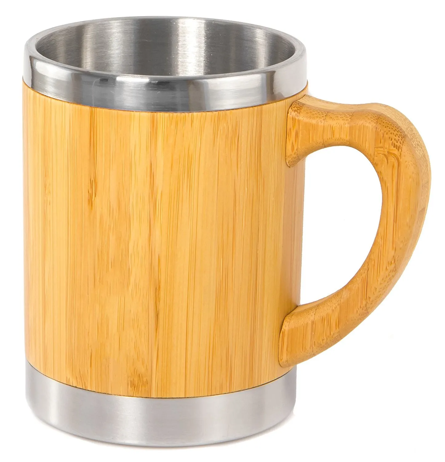 travel mug dishwasher safe stainless steel wooden coffee mug / bamboo
