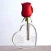 glam heart shape crystal flower vase