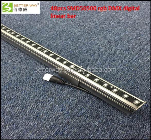 dongguan betterwayled dmx rgb 1000mm linear led tube with 48pcs