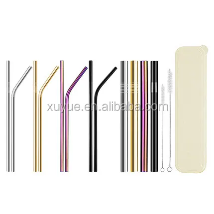 food grade reusable metal straw case with customized logo With brush and bag straight and bent flexible metal drinking straw
food grade reusable metal straw case with customized logo With brush and bag straight and bent flexible metal drinking straw