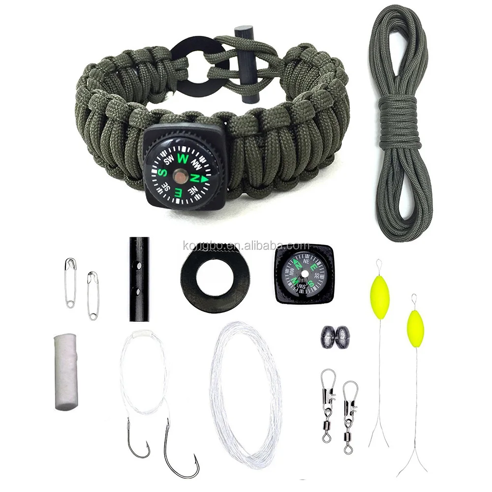 KongBo outdoor equipment adjustable bracelet manufacturer paracord survival kit