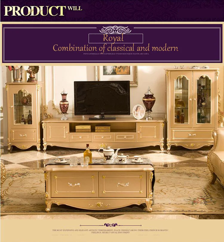 Antique High Living Room Wooden furniture lcd TV Stand p10065