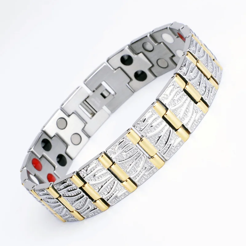 Factory price wholesale men's stainless steel magnetic bracelet for blood pressure control, Customized color
Factory price wholesale men's stainless steel magnetic bracelet for blood pressure control, Customized color