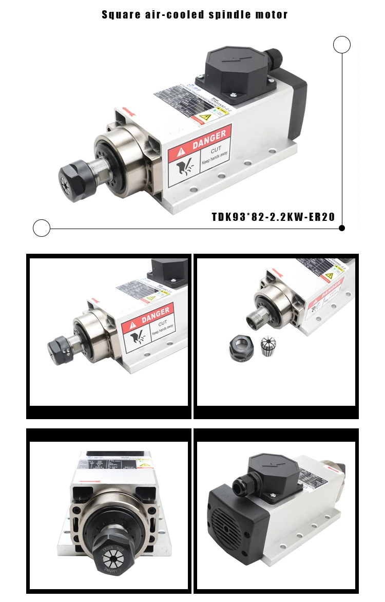 ZHENYU / FQD 2.2KW air cooled cnc engraving rotary 18000rpm spindle router