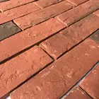 Red thin veneer culture clay brick for wall cladding