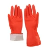 Oversize dishwashing Latex household cleaning gloves with flock lined