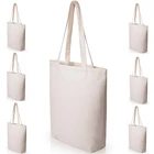 Wholesale natural plain handbags tote cotton canvas shopping bag