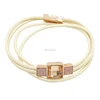 2018 wholesale white leather multilayer chain magnetic knot bangle bracelet